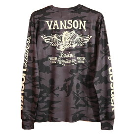 当店別注!新作 VANSON バンソン ドライ長袖 Tシャツ ウィング ACVL-902 吸汗速乾 抗菌防臭 UVカットスタンダードサイズ スポーツウェア トレーニング ランニング ホームウエア