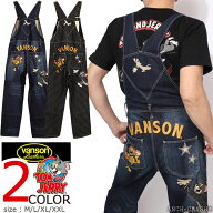 スーパーSALE期間中エントリーでP増量 VANSON トムとジェリー コラボ デニムオーバーオール TJV-2408 バ…