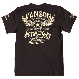 マラソン期間中!エントリーでP増量★当店別注!VANSON バンソン 新作 吸汗速乾 ドライ半袖 Tシャツ ウィング ACV-901 抗菌防臭 UVカット スタンダードサイズ アメカジ トレーニング ランニング ホームウエア