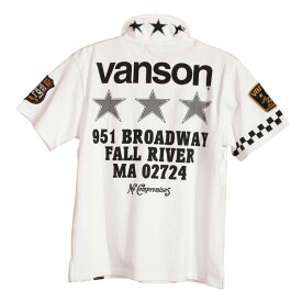 VANSON バンソン トリプルスター 半袖ポロシャツ NVPS-2202 刺繍 NVP-002復刻モデル