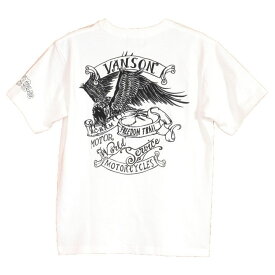 VANSON バンソン イーグル 半袖Tシャツ NVST-2301 刺繍 NVST-405復刻モデル