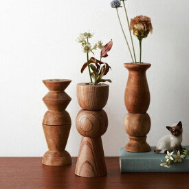 木製 花瓶 形を変えられる積み木のようなフラワーベース (interior)
