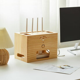 木製 ケーブルボックス コードケース ルーター 収納ボックス タップ収納 配線隠し (interior)