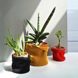 【鉢3号サイズ】日本製 ポットカバー プランターカバー 鉢カバー 花瓶 鉢 プランタースタンド ニット 観葉植物 北欧 おしゃれ かわいい 飛散防止 地震対策 フラワーベース シンプル インテリア 花 植物 人気 ブランド おすすめ リサイクル エコ SDGs 日本製 国産 (interior)