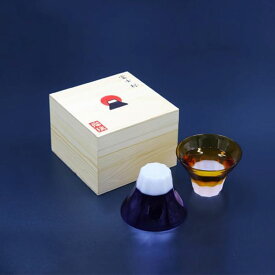 【30%OFF】おちょこ ガラス かわいい おしゃれ 富士山 耐熱ガラス 電子レンジ対応 食洗機対応 240ml 富士 杯 ガラス製 日本 グラス カップ 土産 琥珀 化粧箱付き プレゼント ギフト