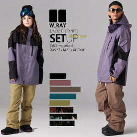 スノーボードウェア スノボウェア 上下セット スノーボード ウェア メンズ レディース ジュニア スノボー スキー ジャケット パンツ セットアップ W_RAYダブルレイ リアリズム 全14色 7サイズ ユニセックス 小さい 大きいサイズ XXS XS S M L XL