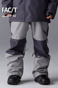 スノボウェア スノーボードウェア メンズ レディース ジュニア パンツ 下 スノボー スキー スノーボード ウエア FAC/T ファクト 全3カラー 黒 ブルー グレー アシンメトリー 切替え 4サイズ 大