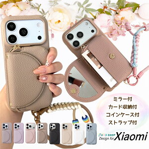 REDMI Note 15 Pro 5G �P�[�X ���킢�� �J�[�h���[ �w�� Xiaomi 15T 14T 17T 13T Pro �P�[�X �X�g���b�v�t�� �~���[�t�� Xiaomi17T�g�уP�[�X ������� �J�o�[ ���b�h�~�[ 15 12 Note15Pro 5G �X�}�z�P�[�X�X�g���b