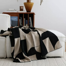 【ノルディックブランケット】モノトーン　ブラック　ホワイト　モダン　寝具　リビング　ベッドルーム