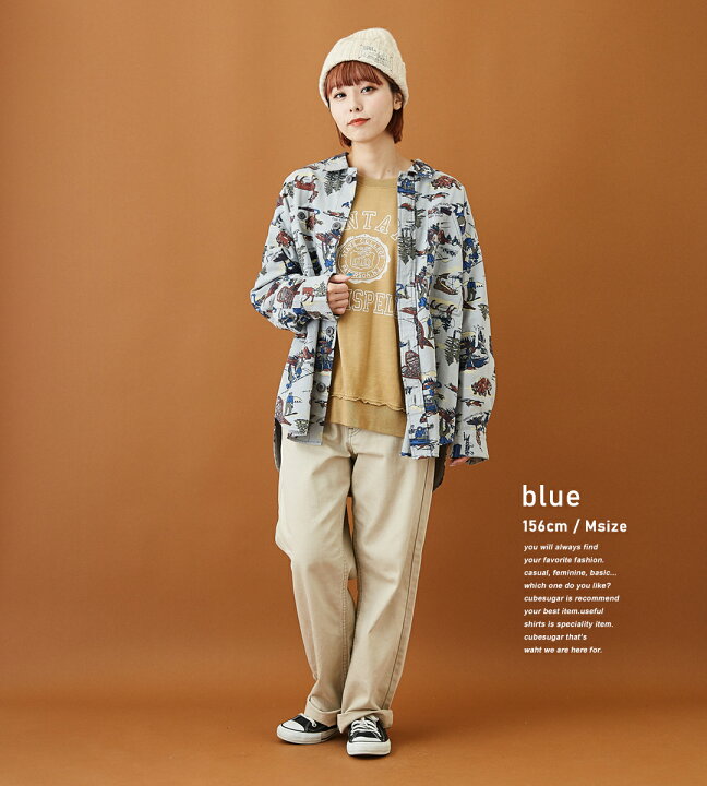 楽天市場 総柄シャツ Cube Sugar アウトドアプリント ツイル シャツジャケット 3色 アメカジ 秋 レディース キャンプ アクティブ アウター トップス ビッグシャツ 総柄 長袖 キューブシュガー And Cube Sugarアメカジレディース