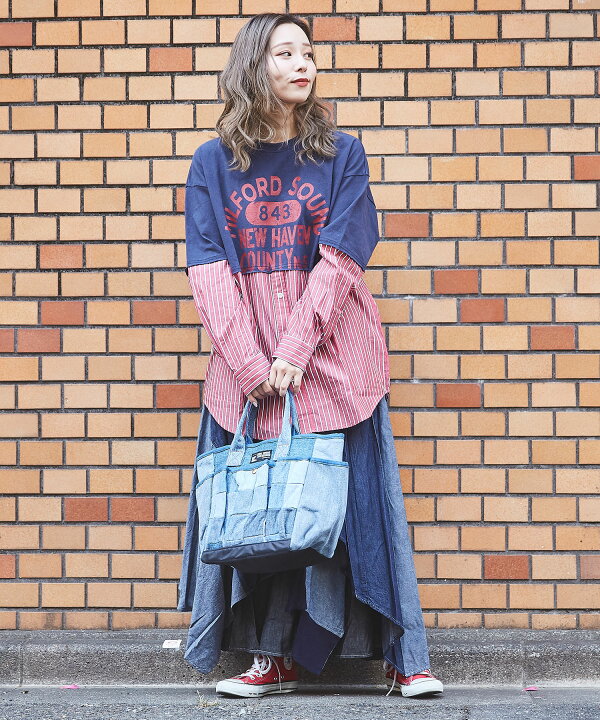 楽天市場】トートバッグ / 公式 CUBE SUGAR 8ポケットリメイク デニム  