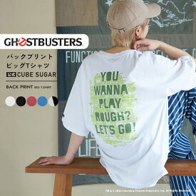 【セール除外商品】ロゴTシャツ / 公式 CUBE SUGAR 20/-OE天竺 ゴーストバスターズ Tシャツ(5色): アメカジ レディース トップス バックプリント キャラクター プルオーバー カットソー カジュアル キューブシュガー