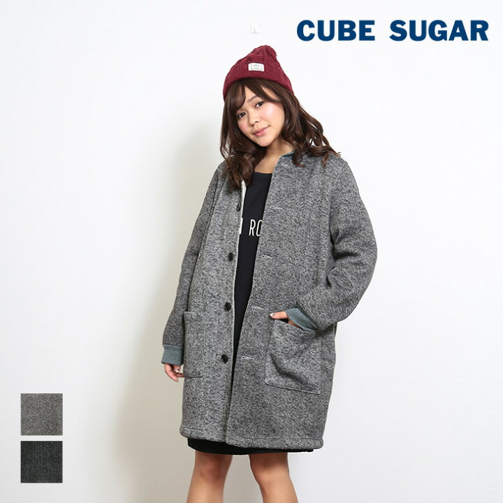 楽天市場】CUBE SUGAR ツイード転写プリント ロングスタジャン (2色 