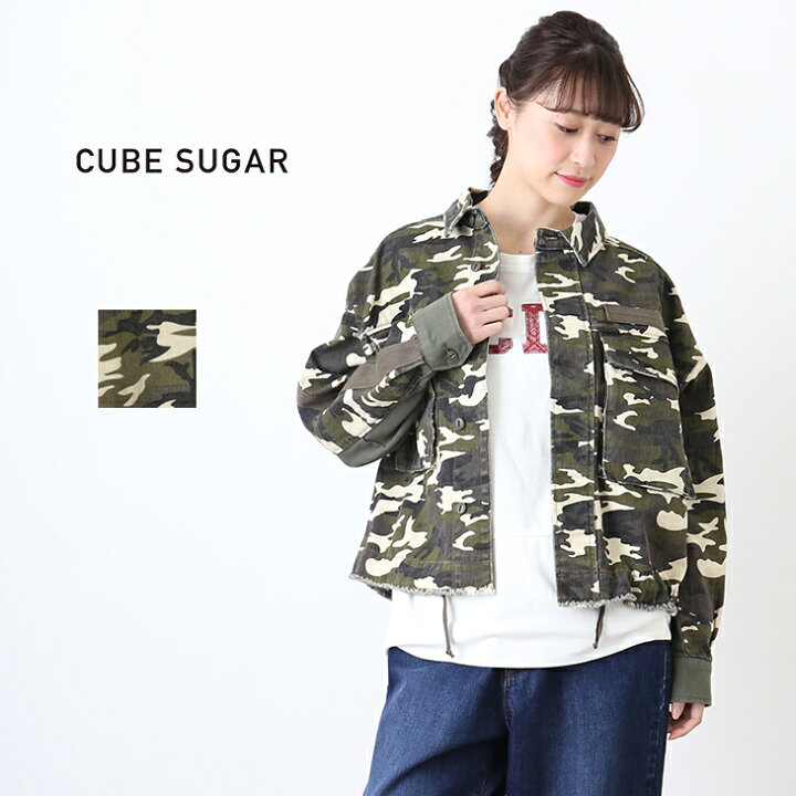 楽天市場】CUBE SUGAR 迷彩プリント ファティーグジャケット (1色 