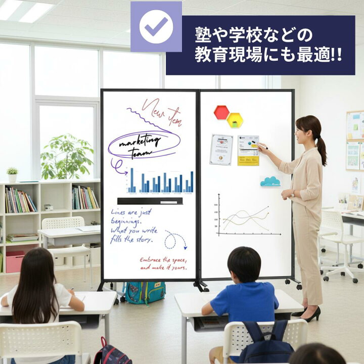 楽天市場】&FURNiTURE TWPF-WH120160 両面ホワイトボード 