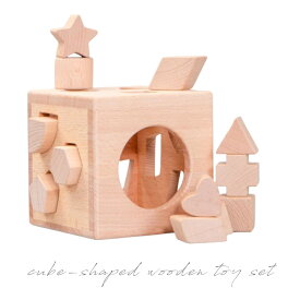 木製　おもちゃ　キューブ　型合わせ　パズル　セット　楽天ランキング3位入賞品