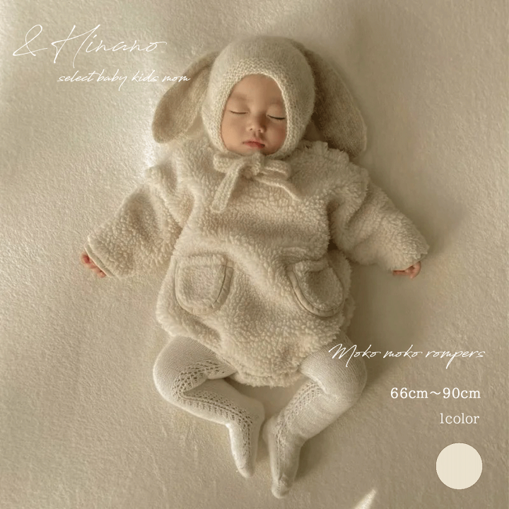 楽天市場】ベビー もこもこロンパース 韓国子供服 66cm〜90cm 60 70 80