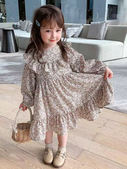 楽天市場 キッズ ナチュラルフラワーワンピース 韓国子供服 90cm 130cm And Hinano Select Baby Kids