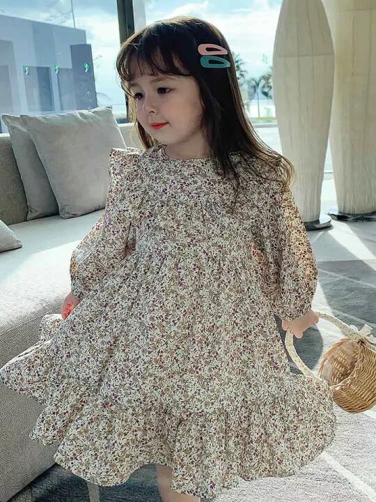 楽天市場 キッズ ナチュラルフラワーワンピース 韓国子供服 90cm 130cm And Hinano Select Baby Kids