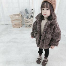 3カラー　キッズ　ふわふわコート　韓国子供服　80cm〜130cm