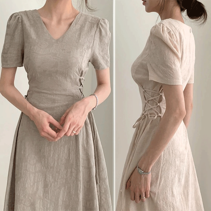 楽天市場】2カラー レディース サイド編み上げワンピース 韓国