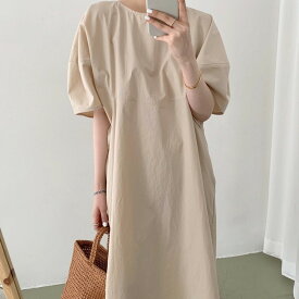 3カラー　レディース　半袖ゆるワンピース　韓国レディース服　ワンサイズ　楽天ランキング入賞品