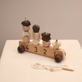 木製　おもちゃ　知育くるまセット　韓国
