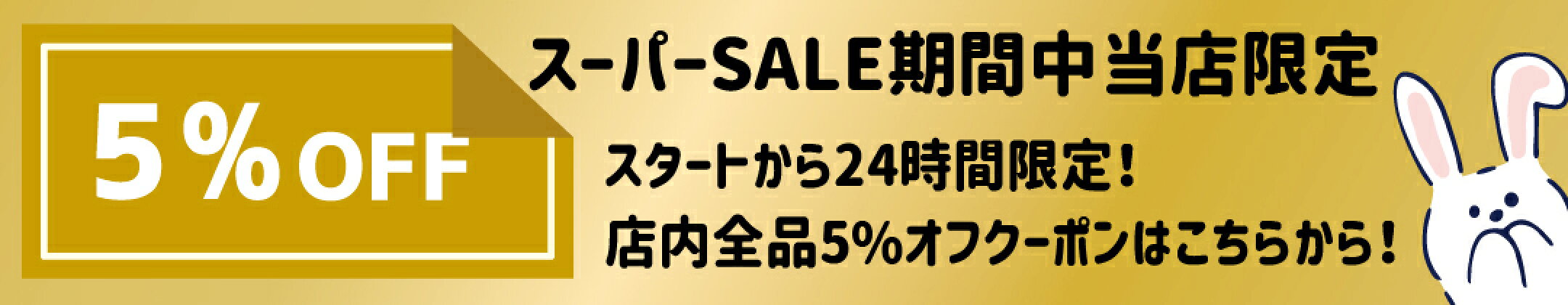 セール開始24時間限定5%オフクーポン