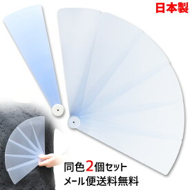 洗えるプラスチック扇子 日本製 ブルー 2本セット メール便送料無料