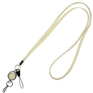 リールキー付ネックストラップ ビーガンレザー スリム NCL-R04