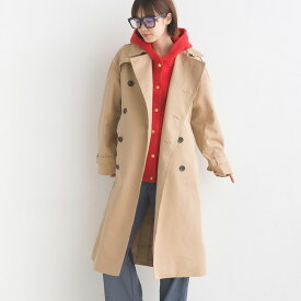 【hbA】【OMNES Supremo】トレンチコート レディース アウター カジュアル シンプル 定番 ベージュ ネイビー フリーサイズ