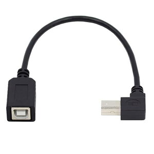 �y���������zType B �I�X - ���X USB 2.0 �����P�[�u�� 90�x��p�x �v�����^�[ �X�L���i�[ �f�B�X