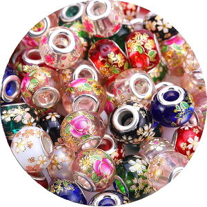 �y���������z50 Pcs 15 x 11 mm Murano�匊�≩���c�K���X�r�[�Y���[���b�p�W���G���[�r�[�Y (���{