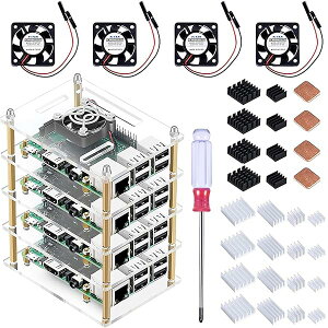 �y���������zRaspberry Pi 4/3/2���f��B�p�A�N�����P�[�X�i��p�t�@���A�q�[�g�V���N�t���A4�w�j