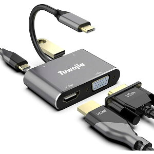 �y���������zUSB Type c HDMI VGA 4-in-1 �A�_�v�^2025���@�\�� usb c H-dmi 4K�𑜓x hdmi �| �[�g+VGA�f��