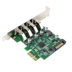 【送料無料】ロープロファイル4ポートPCI-E-USB3.0 HUB PCIExpress拡張カードアダプター5Gbpsマザー