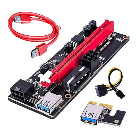【送料無料】ライザーカード Pcieライザー PCI-E VER 009S 1x-16xグラフィック拡張 USB3.0 PCI-E Express 1