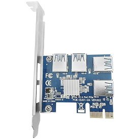 【送料無料】PCIe 1x 4X 8X 16XスロットライザーカードPCI-E1X〜外部4 PCI-e USB 3.0アダプターマルチ