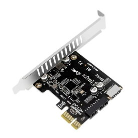 【送料無料】USB 3.0 20ピン & USB 3.1 Gen 1 Type-E フロントパネルソケット - PCI-E 1X PCI Express拡張カ