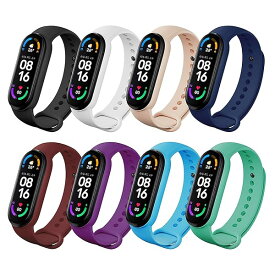 【送料無料】コンパチブル Xiaomi Mi band 6 ベルト Mi Band 5 バンドベルト替えベルト通気設計 ブ