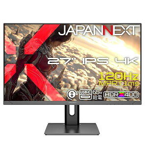 �y���������z�yEC�T�C�g����z 27�C���` IPS�p�l������ 120Hz/1ms(MPRT)�Ή� 4K(3840x2160)�𑜓x �Q�[�~���O���j�^�[ JN-i27G120U2-HSPC6 HDMI2.1 DP USB-C(�ő�65W���d) sRGB:100% HDR400���� PS5 4K:120Hz�� �S2�T�C�Y