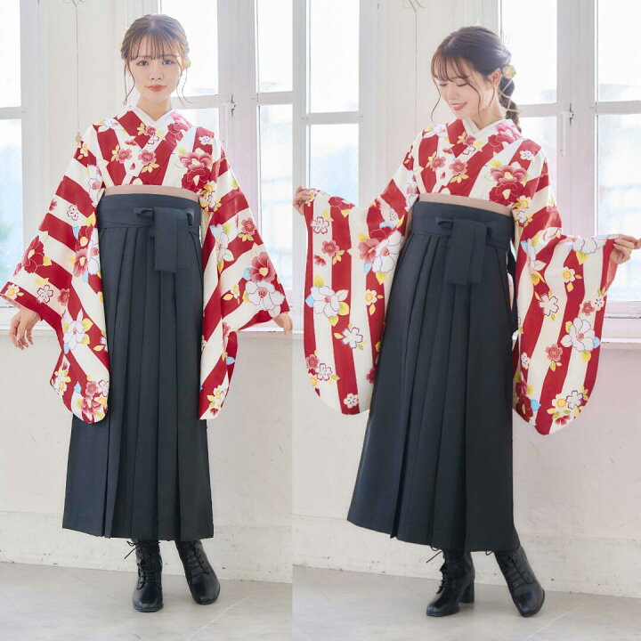 楽天市場】袴 3点セット 袴セット 小学生 大学生 ジュニア 女の子 椿 