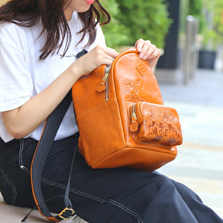 楽天市場】【本革製】大人の スヌーピー リュックサック 本革  