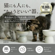 【SNSで話題のフードボウル】猫 食器 陶器 磁器 美濃焼 日本製 高さがある 高台 10cm おしゃれ 猫用 餌入…