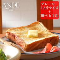 デニッシュ食パン プレーン1.5斤サイズと1斤サイズ5種から選べる2本セット (送料無料 長期保存 お試し 京…
