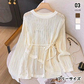 【本日P5倍＆100円OFFクーポン】【送料無料】ニット ニット レディース トップス 長袖 無地 春 夏 サマーカーディガン uvカット 薄手 羽織り 20代 30代 40代 50代 おしゃれ