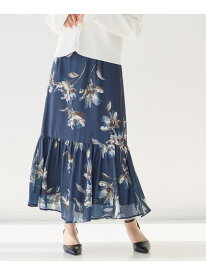 アートフラワーフレアスカート Andemiu アンデミュウ スカート ロング・マキシスカート ネイビー ホワイト【先行予約】*【送料無料】[Rakuten Fashion]