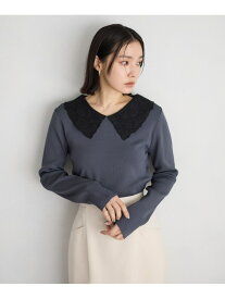 レースエリニット Andemiu アンデミュウ トップス ニット ブルー ホワイト ブラック パープル【送料無料】[Rakuten Fashion]