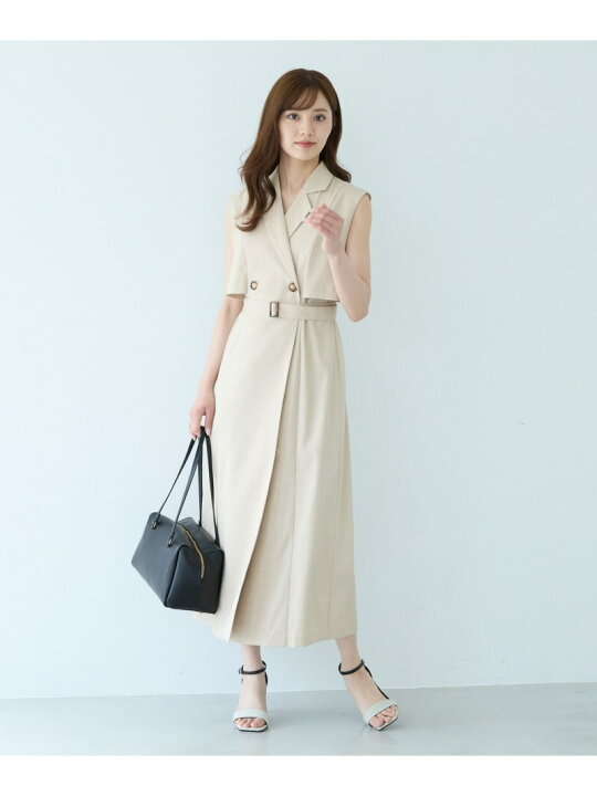 楽天市場】【SALE／10%OFF】トレンチ風ノースリーブワンピース Andemiu 