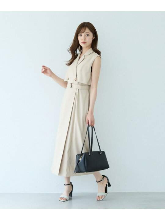 楽天市場】【SALE／10%OFF】トレンチ風ノースリーブワンピース Andemiu 